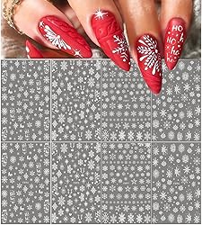 Snowflake Nail Art Stickers Decals - 8 Sheets 3D