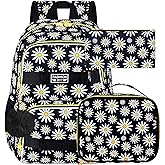 3PCS Girls Backpack, Water Resistant Womens School Bag With Lunch Box, 17 Inch Bookbag Set for College Teenagers.