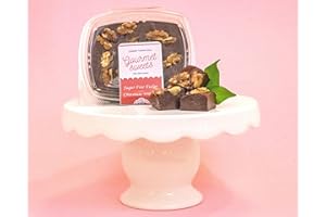 CANDY TOWN USA Handcrafted Gourmet SUGAR FREE Fudge-Chocolate Walnut-gift box, 8 ounces total