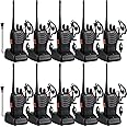 Baofeng Walkie Talkies 888S Rechargeable Long Range with Earpieces for Adults, 16 Channel Professional Radio Handheld Two Way Radios Li-ion Battery and Charger Included (10pack with 10earpiece)