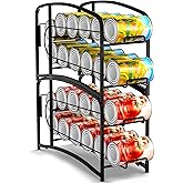 Auledio Stackable Beverage Can Dispenser Rack, Storage Organizer Holder for Canned food or Pantry Refrigerator,Black(2 Pack)