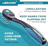 LIBRATON Ratchet Set 3 Pcs 1/4 3/8 1/2 Drive 72-Tooth Quick Release view 4
