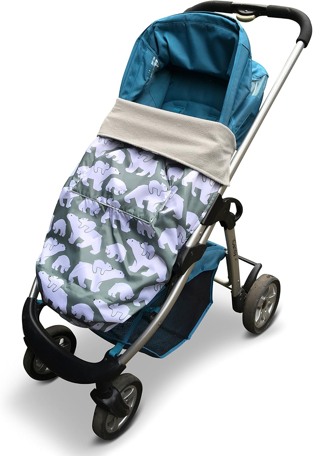 BundleBean, GO Multi-use Waterproof Footmuff (Polar Bear), Use as Pushchair, Carrier, Sling, Car Seat Cover, Opens as Playmat