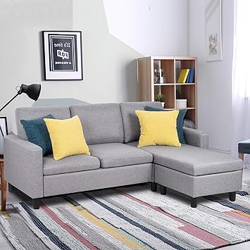 Amazon Com Shintenchi Sectional Sofa Couch Convertible Chaise