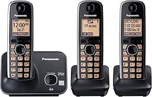 Panasonic KXTG4113CB DECT 6.0 PLUS Expandable Three Handset Cordless