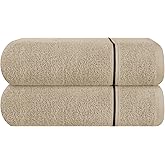 MyOwn Cotton 2 Pack Oversized Bath Towel Set 28x55 inches, Large Bath Towels, Ultra Absorbant Compact Quickdry & Lightweight Towel, Ideal for Gym Travel Camp Pool - Tan