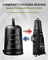 OutdoorMaster Golf Travel Bag for Airlines with Wheels Hard Case Top Rock Black view 5
