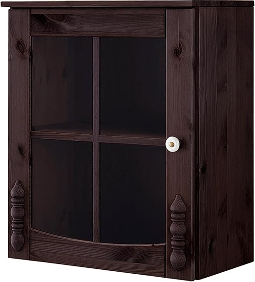 Salute Hangeschrank Oberschrank Wandschrank Kuchenschrank 1 Glastur 50 X 29 X 60 Cm Kiefer Massiv Dunkelbraun Amazon De Kuche Haushalt