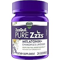 ZzzQuil PURE Zzzs, Melatonin Sleep Aid Gummies with Lavender, Valerian Root and Chamomile, Natural Wildberry Vanilla…