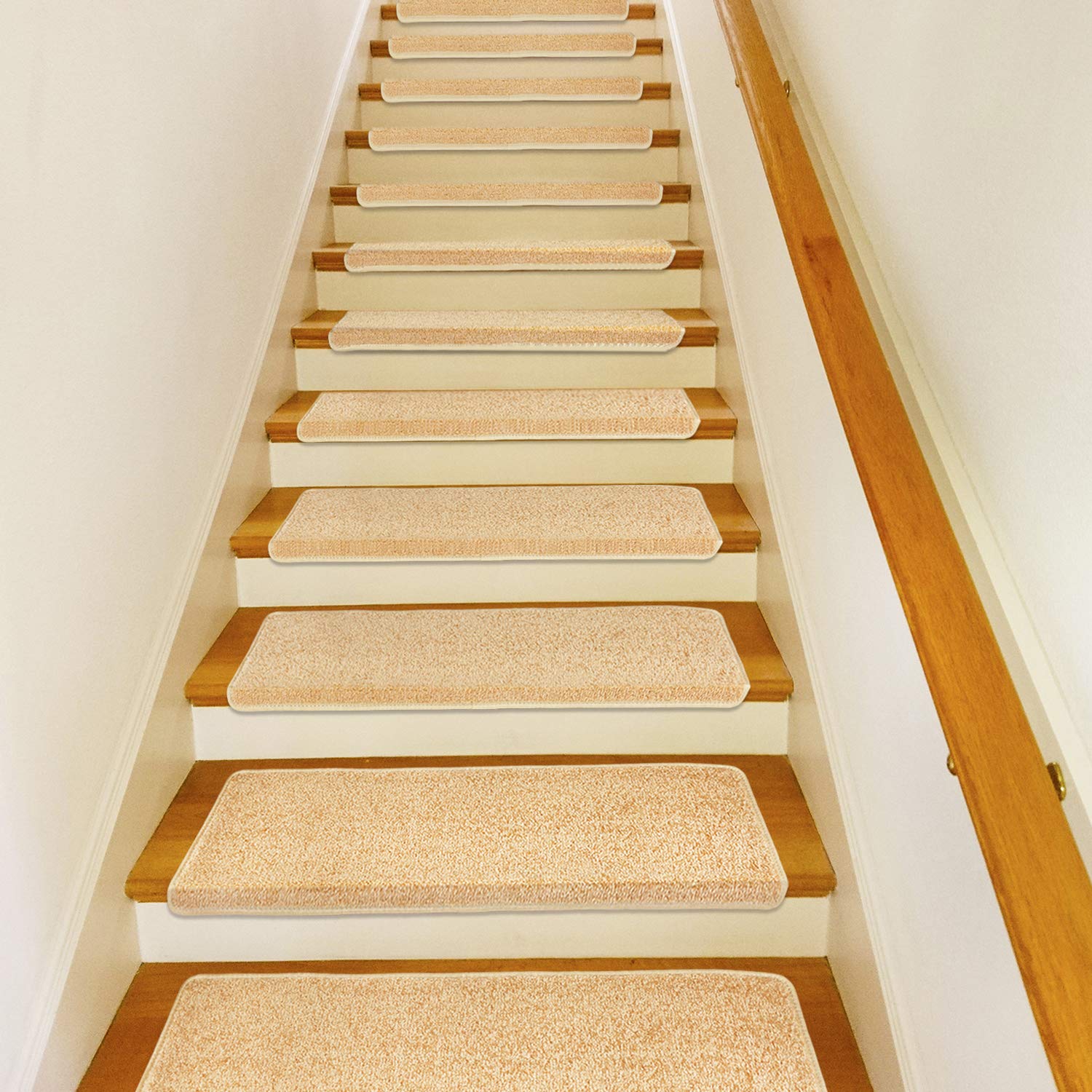 PURE ERA Carpet Stair Treads Set of 2 Non Slip Self Adhesive Bullnose