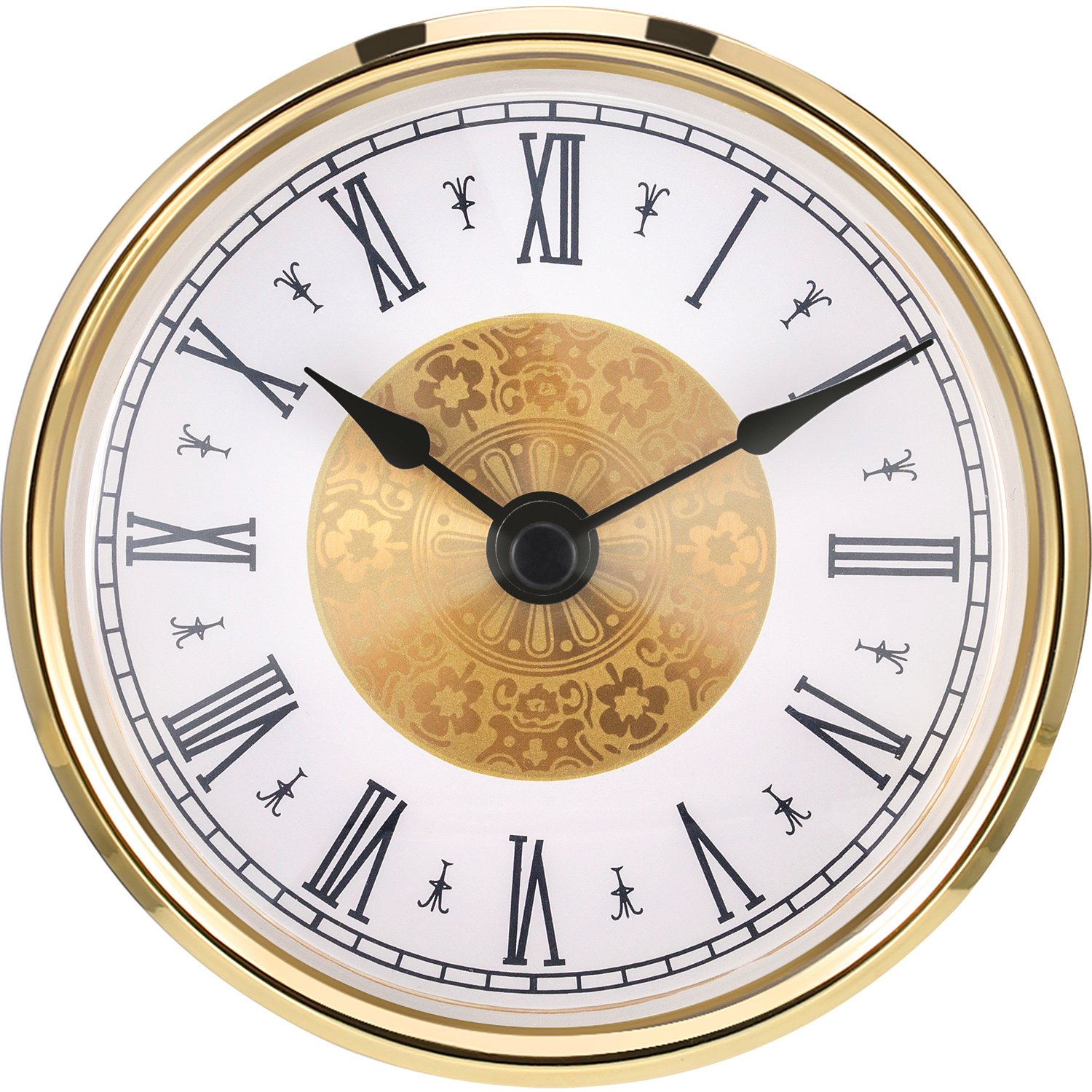 CLOCK INSERT Hicarer 3 1 8 Inch 80 Mm Roman Numeral Movement Gold