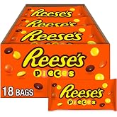REESE'S PIECES Peanut Butter in a Crunchy Shell, Candy Bags, 1.53 oz (18 Count)