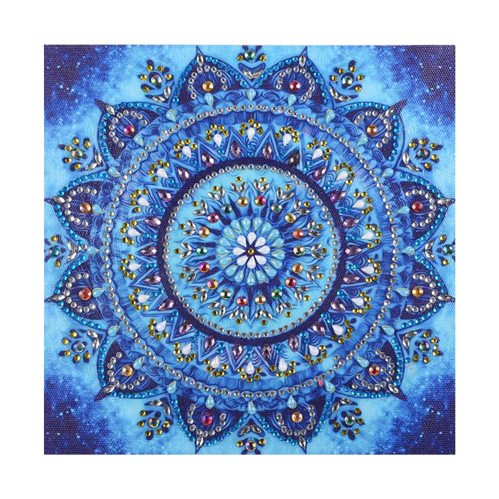 VETPW DIY 5D Diamond Art Painting by Number Kit, Mandala Flower Special Shaped Rhinestone Diamond DIY Painting Embroidery Pictures Cross Stitch Craft Arts for Home Wall Decor (25x25CM)