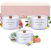 Luxury Candle Gift Set for Women – Luxury Candle Box with 3 Scented Soy Candles in Pink Box – Birthday, Housewarming, Valentine’s & Galentine’s Gift