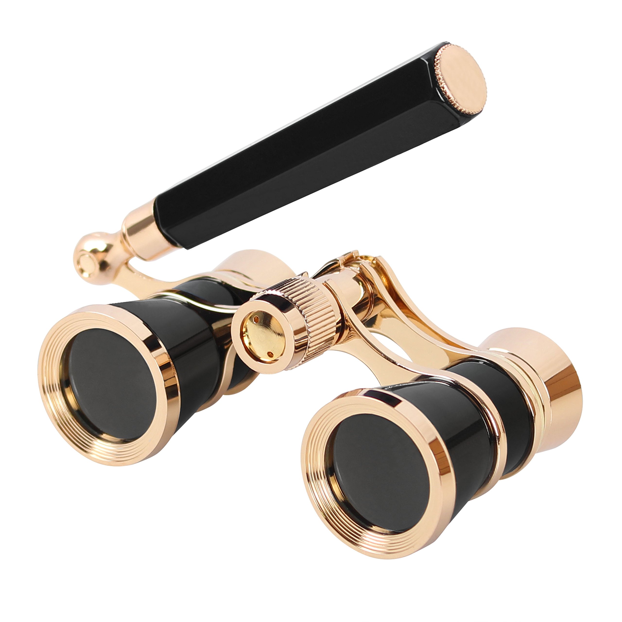 Aomekie Theatre Opera Glasses with Handle 3X25 Compact Folding Binoculars for Theater Horse Racing Classical (Black) — image 1