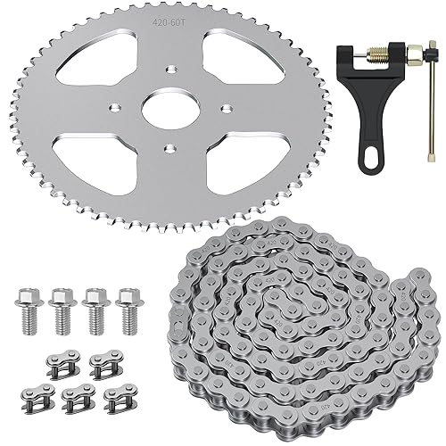 YOXUFA 60 Tooth Sprocket with 420 Chain 90 Links Replacement for Coleman  Mini Bike CT200U BT200X CT200U-EX Baja Warrior Trailmaster MB165 MB200  Predator 212cc 196cc 200cc 6.5hp Powersports Parts in Kenya |