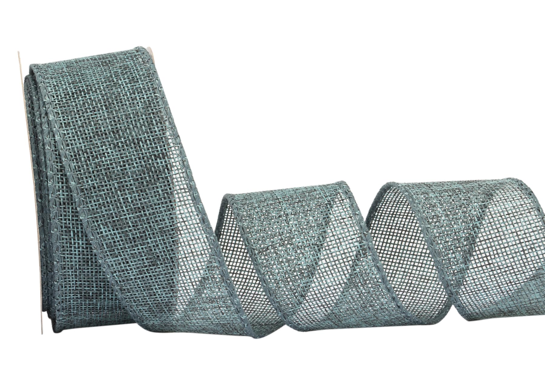 Zofrud Teal Burlap Ribbon - 38mm x 9M | Faux Jute Wired Ribbon for Wreaths, Christmas Decorations, Rustic Weddings, and Large Bow