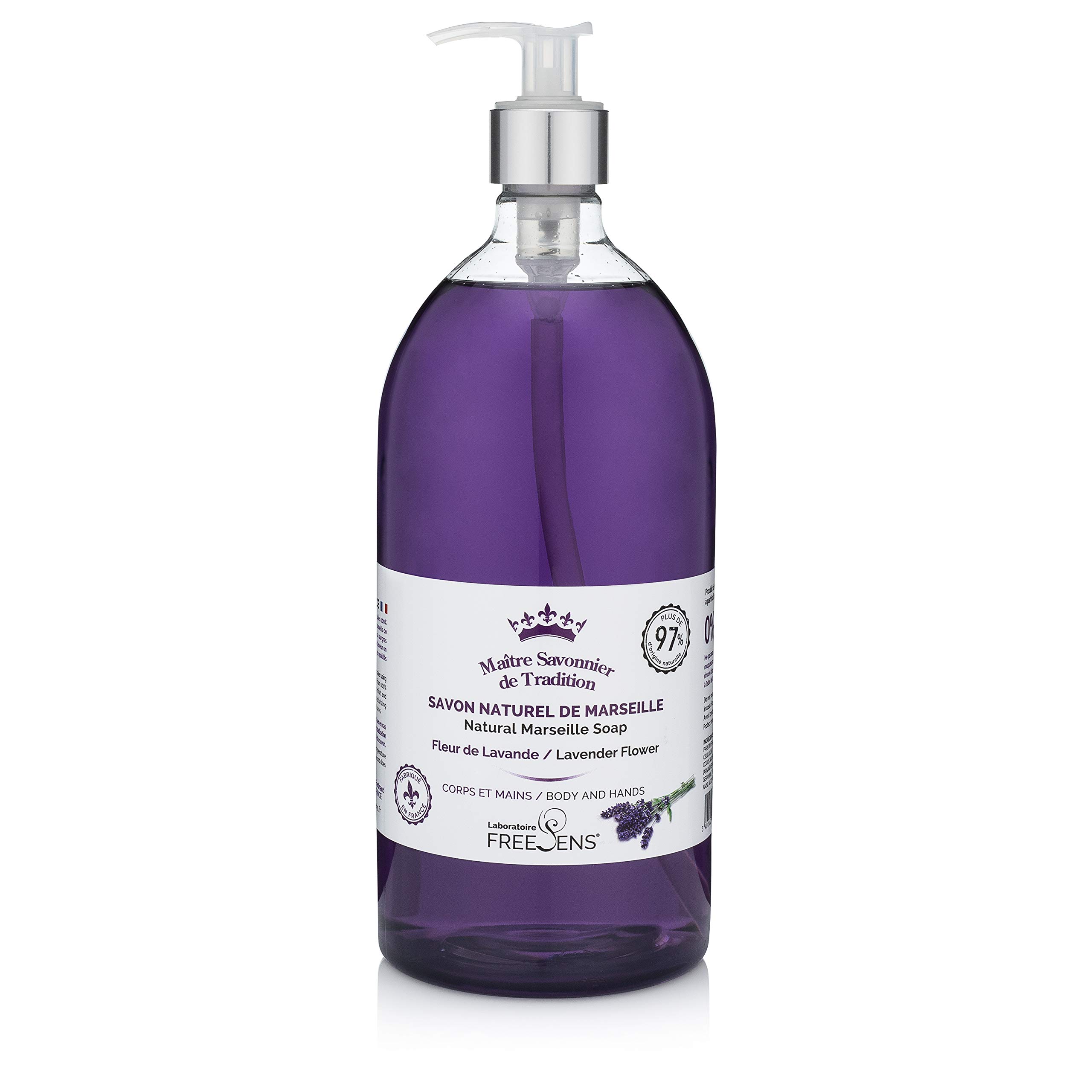 Savon Liquide de Marseille Vanille Miel 1l FreeSens