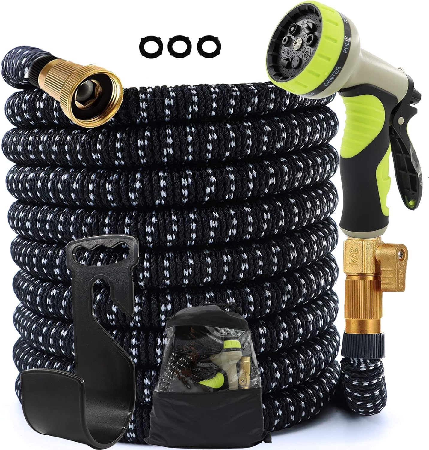 YKTOUIM 50FT Expandable Garden Hose, Garden Hose with 9 Functional Nozzles, Durable Three-Layer Latex Flexible Water Hose, Expandable Hose with 3/4" Solid Brass Fittings, Easy Storage Kink Free Hose : Garden & Outdoor