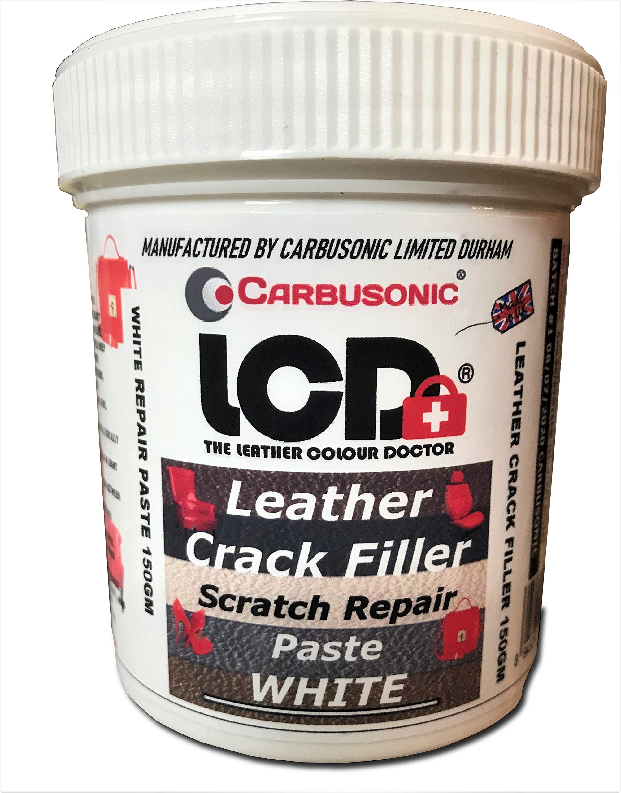 Leather Crack Filler White Scratch Repair Paste For Sofas, Car Seats, Suitable for all Leather Items 150g