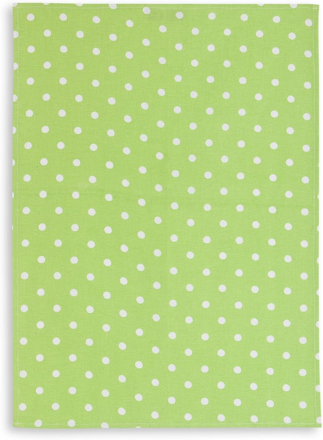 Amazon De Triolino Halbleinen Geschirrtuch Kuchentuch Trockentuch Druckmotiv Punktchen Farbe Grun Grosse 50 Cm X 70 Cm