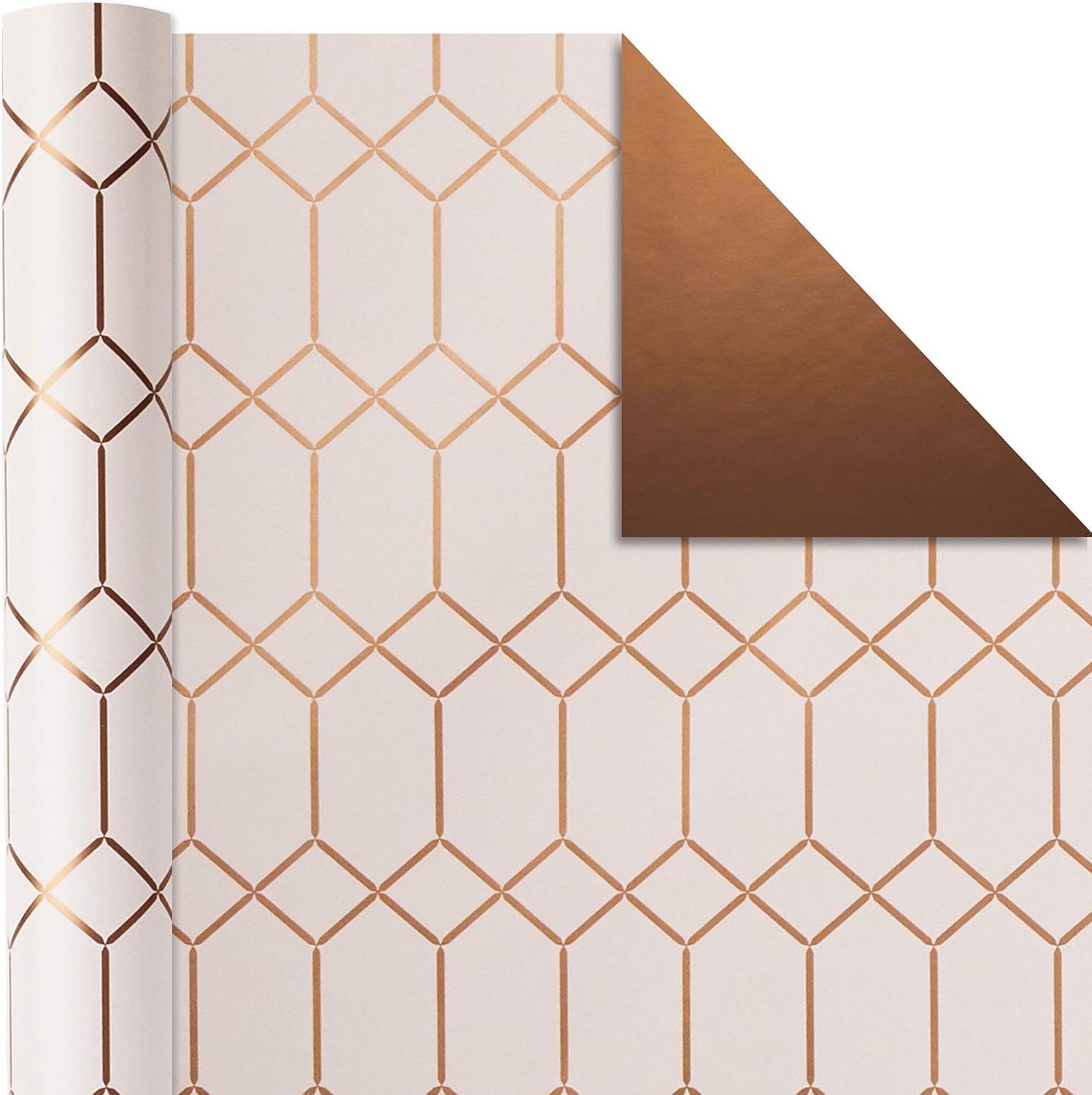 Hallmark All Occasion Reversible Wrapping Paper (Modern Metallics, Pack of 3, 120 sq. ft. ttl.) for Mothers Day, Birthdays, Bridal Showers, Baby Showers, Valentines Day and More: Kitchen & Dining