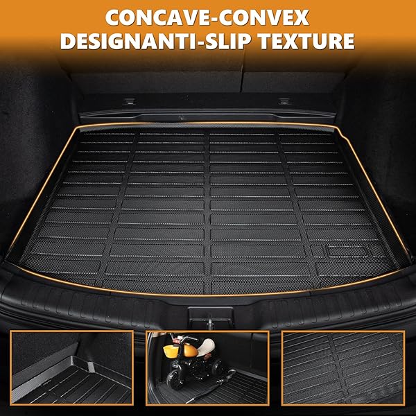 AIPOIL® FLOOR MATS & CARGO LINER SET FOR KIA STINGER AWD MODELS 2018-2024 | TPE ALL WEATHER PROTECTION HEAVY DUTY NON-SLIP AUTOMOTIVE | FULL SET FLOOR LINERS ACCESSORIES, BLACK