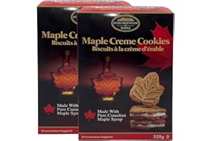 Echo Mountain Maple Cream Cookies (2-Pack) – Classic maple leaf–shaped cookies filled with smooth, rich cream made with 100% 
