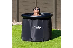 FROSTY RECOVERY CO. Cold Plunge Tub - Ice Bath Tub for Cold Water - Pro Grade Cold Plunge Ice Pod with Water Chiller Compatibility - The Ice Pod Cold Plunge Tub for Contrast Therapy (Black/Black, Ice Pod Only)