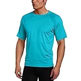Kanu Surf Mens Short Sleeve UPF 50 Swim Shirt Rash Guard Sun Shirt (Regular & Extended Sizes)