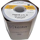 KESTER SOLDER 24-6040-0053 Solder Wire, 60/40 SN/PB, 190°C, 1LB, .050 Diameter, Yellow Label