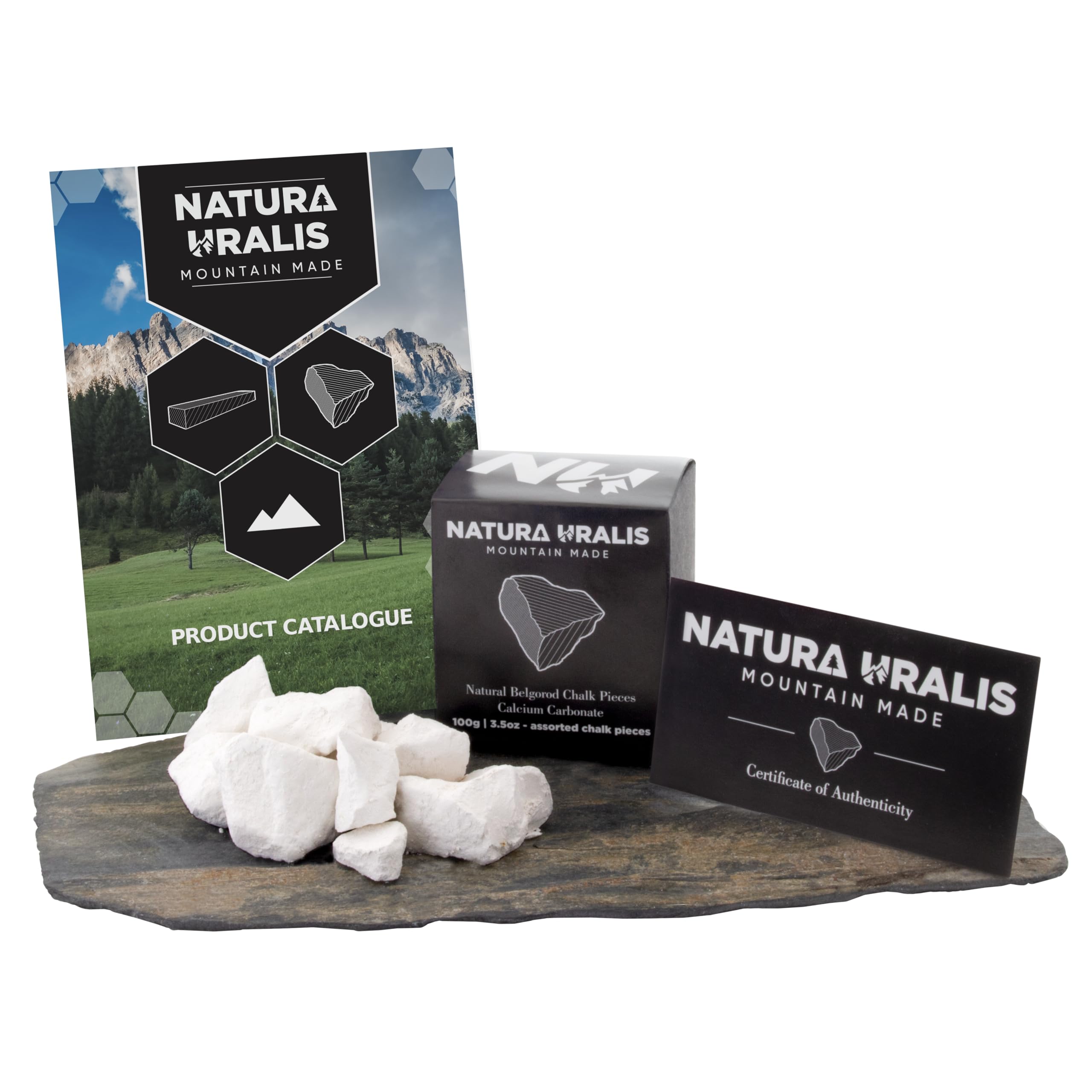 Natura Uralis Premium Belgorod Chalk Chunks | 100g of White Chalk Chunks - Amazing Crunch, Satisfying Earthy, Velvety and Firm Texture, ASMR Sensation, Natural Calcium Carbonate