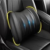 Lofty Aim Lumbar Support Pillow for Car, Memory Foam Lumbar Pillow for Lower Back Pain Relief - Back Cushion for Driving, Chair Support for Car-Office Chair, Wheelchair - Classic Black