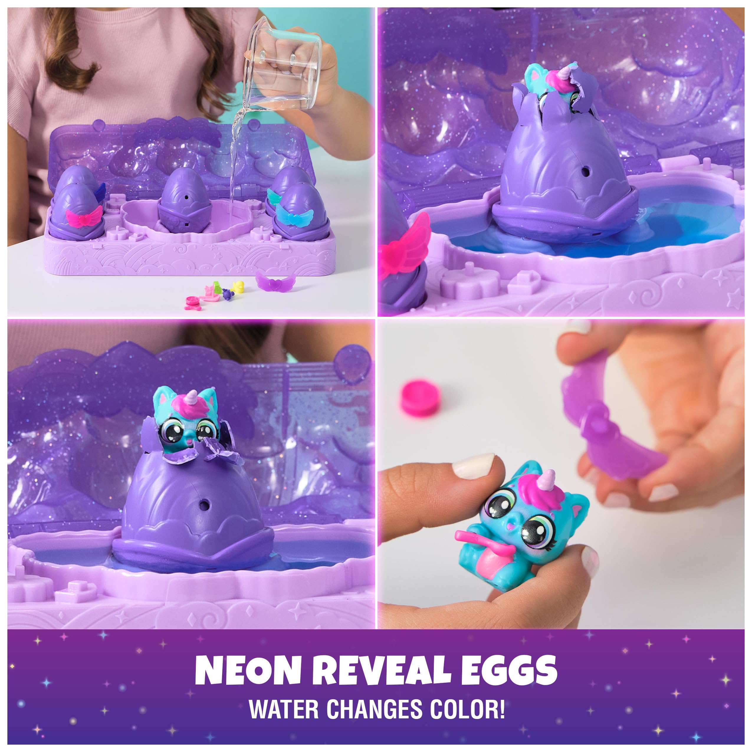 Hatchimals Alive, Neon Rainbow Egg Carton Toy with 5 Mini Figures in Color Reveal Eggs & 11 Accessories, Gifts & Stocking Stuffers for Girls & Boys Ages 3 & up