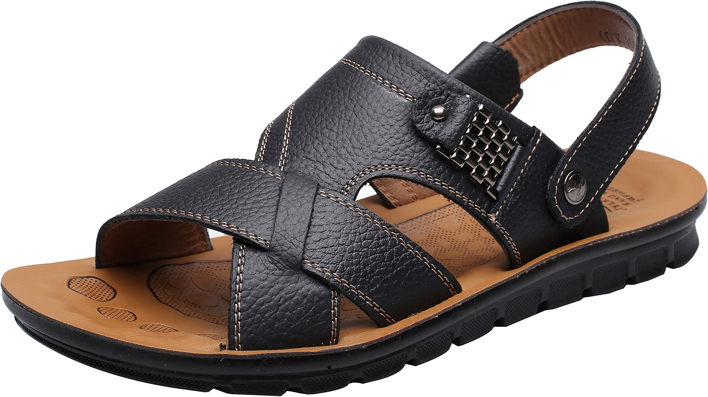 Vocni Men's Open Toe Casual Leather Comfort Shoes Sandals Large Size 6-14