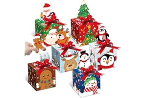 Cholemy 12pcs Christmas Money Box for Cash Pop up Christmas Money Holders for Cash Gift DIY Surprise Merry Pull Box Kit with Seal Bags for Xmas Holiday Birthday(Casual Style)