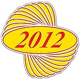 EZ-Line Oval Model Windshield Year Stickers for Car Windows Red and Yellow Large Vinyl Dealership Supplies 1 Dozen Pro Pack (2012)