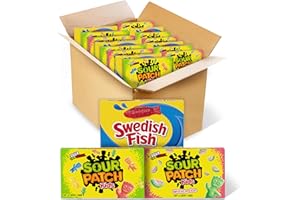 MONDELEZ INTERNATIONAL SOUR PATCH KIDS and SWEDISH FISH Soft & Chewy Candy Variety Pack, Bulk Candy, 15 Boxes