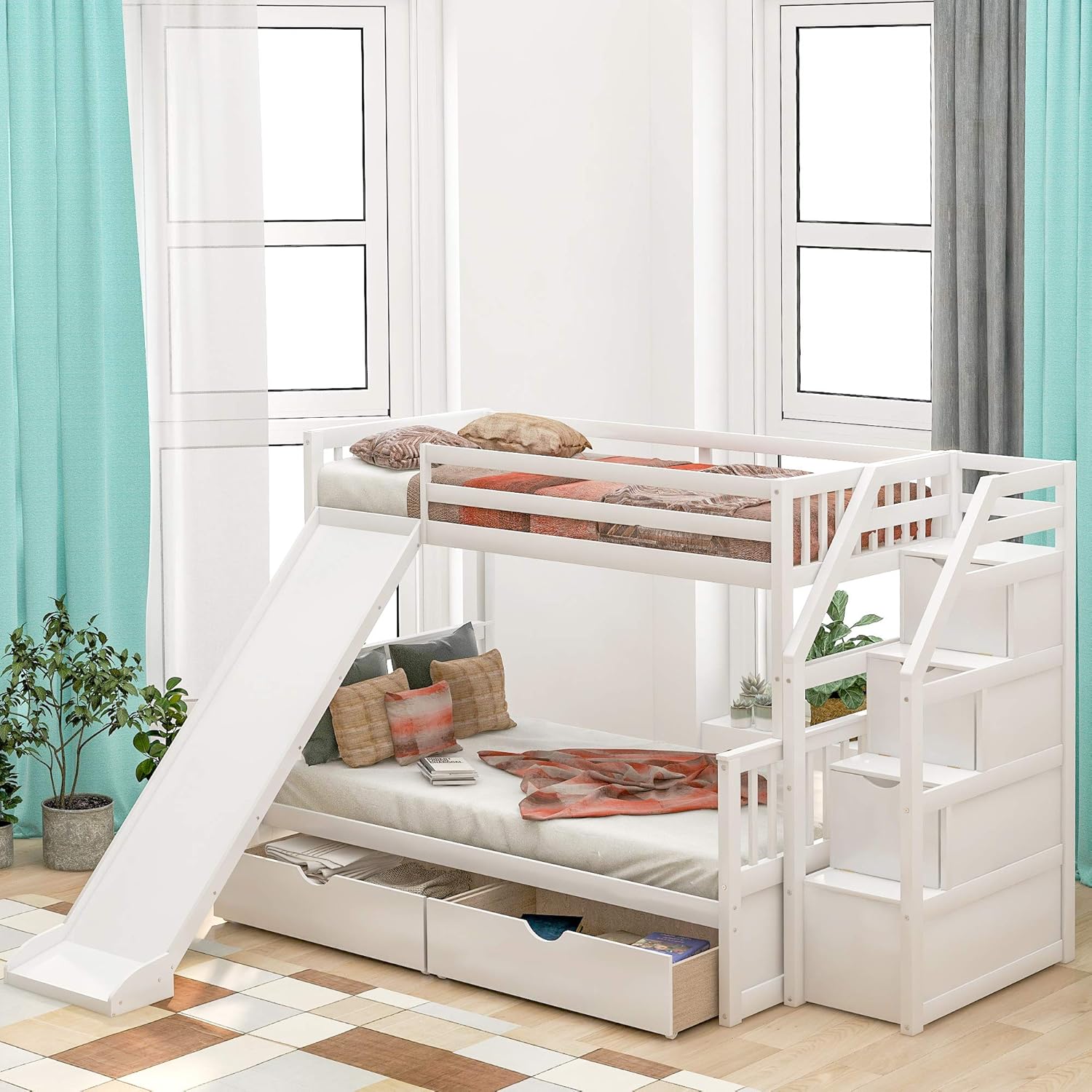 teenage bunk beds with storage