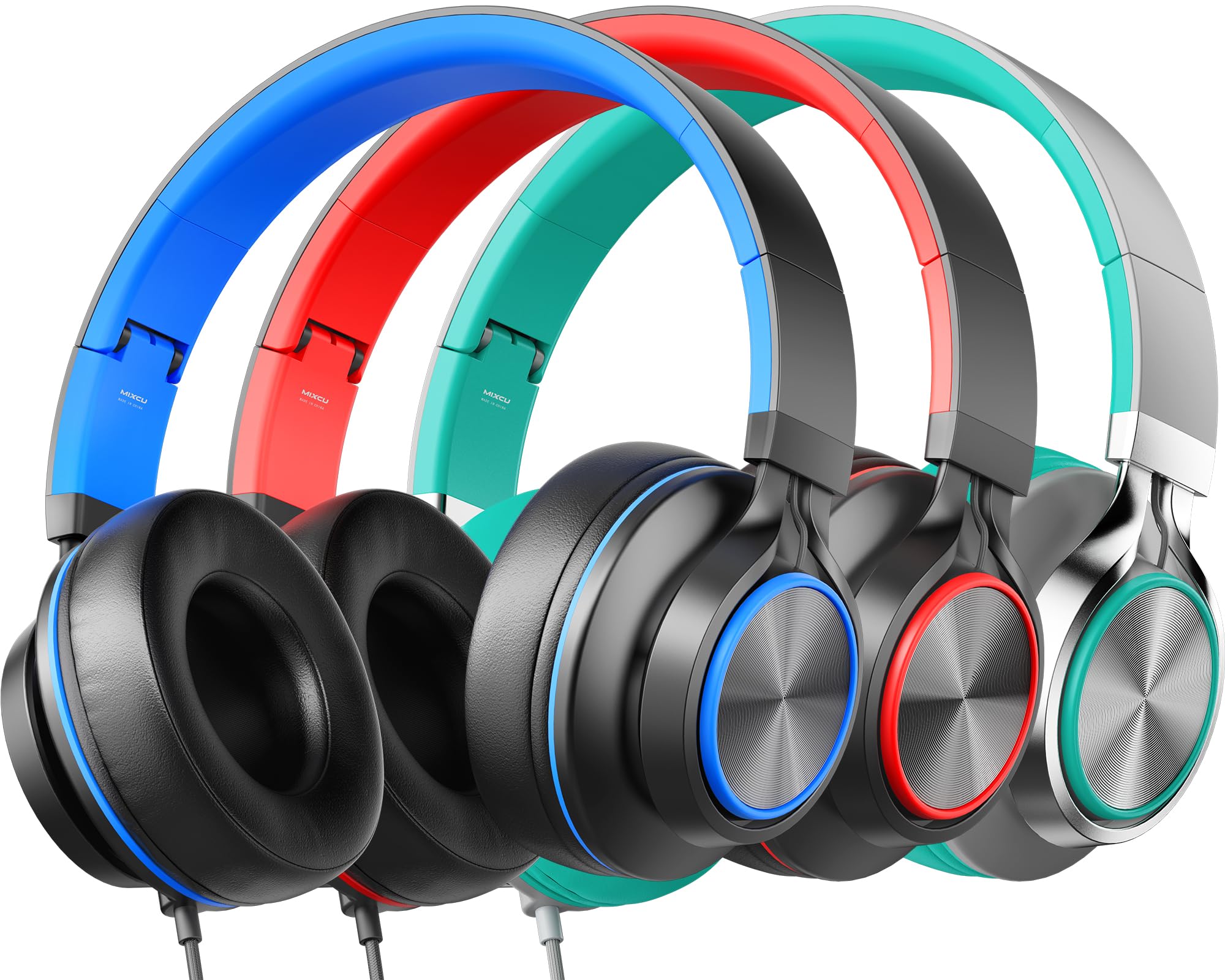 Photo 1 of MIXCU Headphones for School Kids Wired Bulk, Over-Ear Classroom Headsets for Teens Children Chromebook Computer, 3.5mm Jack, Foldable, No-Tangle Cord, Bundle Pack (3 Pack)