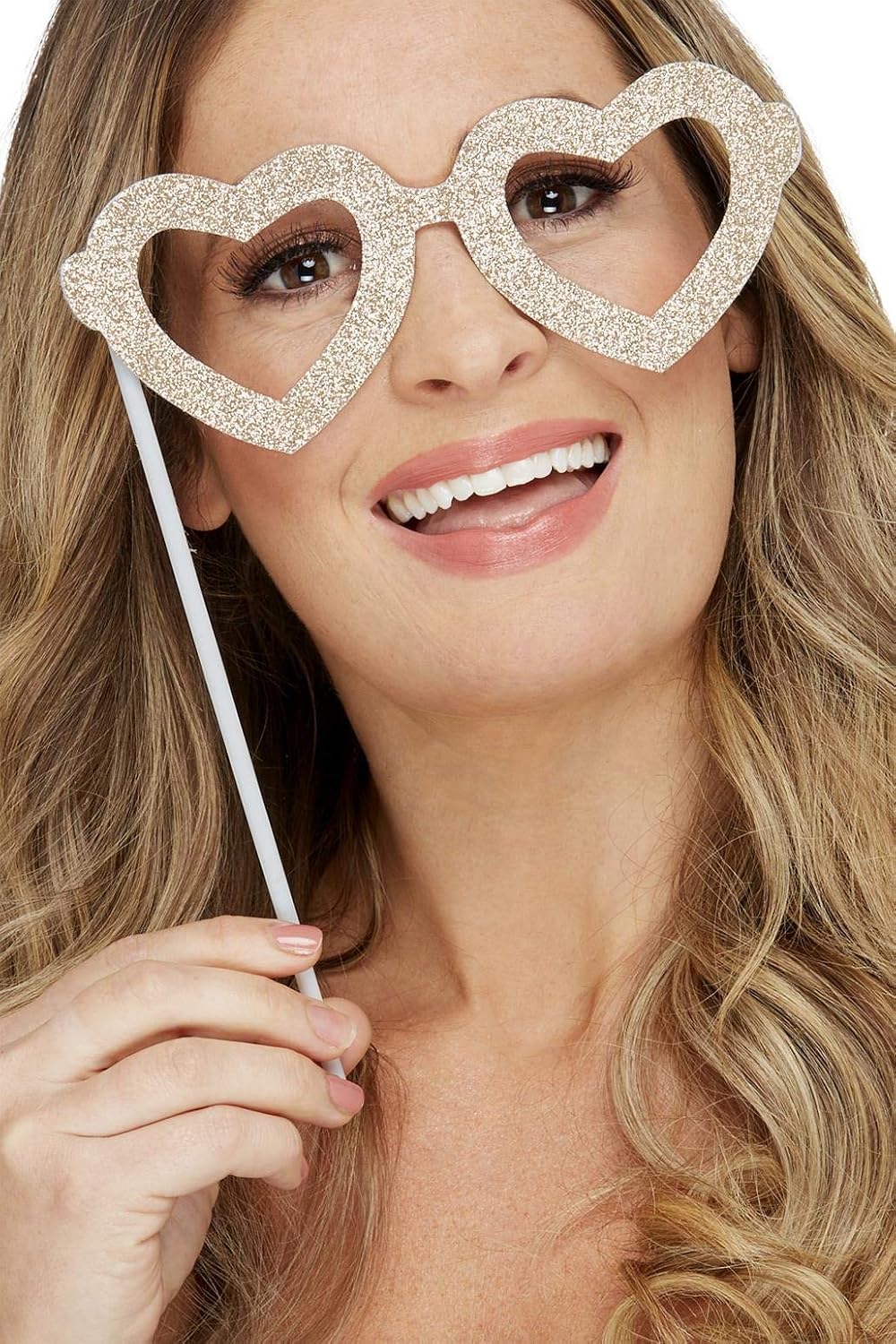 Smiffys Hen Party Photobooth Kit, Gold 4pcs, Hen & Stag Night Fancy Dress, Hen Party Dress Up Hen & stag/adult items - Image 3