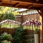 2 Pack Onion and Garlic Drying Rack 13.8In Hanging Herb Metal Mesh Dryer | Herb Drying Rack with 20Pcs S-Hooks and 2Pcs Sheep Horn Hooks, Space-Saving, Easy to Clean, Indoor &amp; Outdoor Use