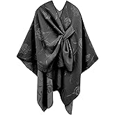 nratto Women's Elegant Shawl Wraps, Soft Open Front Poncho Cape, Reversible Casual Cardigan Shawls for Gift Travel