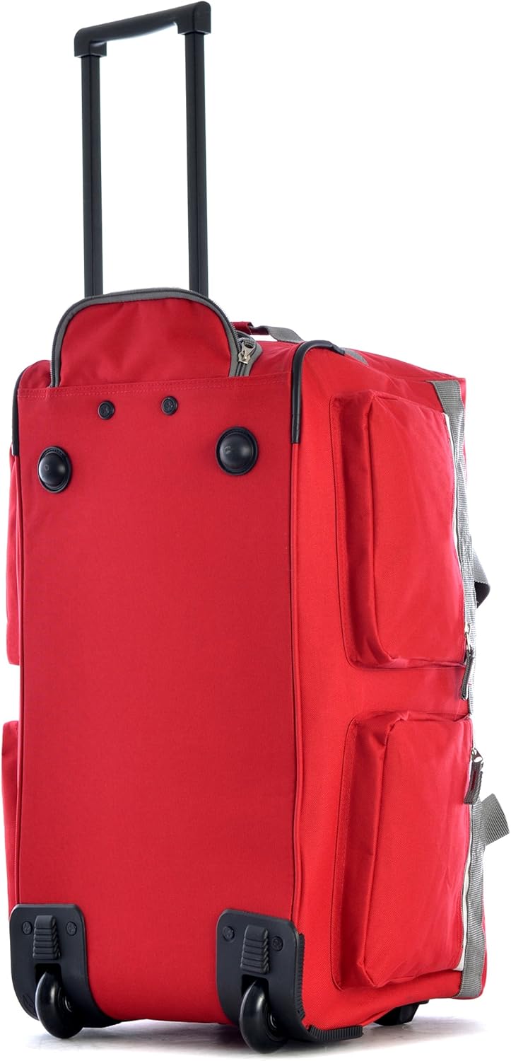  | Olympia 8 Pocket Rolling Duffel Bag, Dark Lavender, 33 inch | Travel Duffels