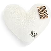 DEMDACO Sharing Kindness Heart Sand Color 11.5 x 10 Inch Plush Polyester Weighted Throw Pillow