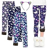 KornaDoz Girls Fleece Lined Leggings, Warm Winter Thermal Pants for Kids & Toddlers, Thick Cozy Lined Leggings for 4-10Years