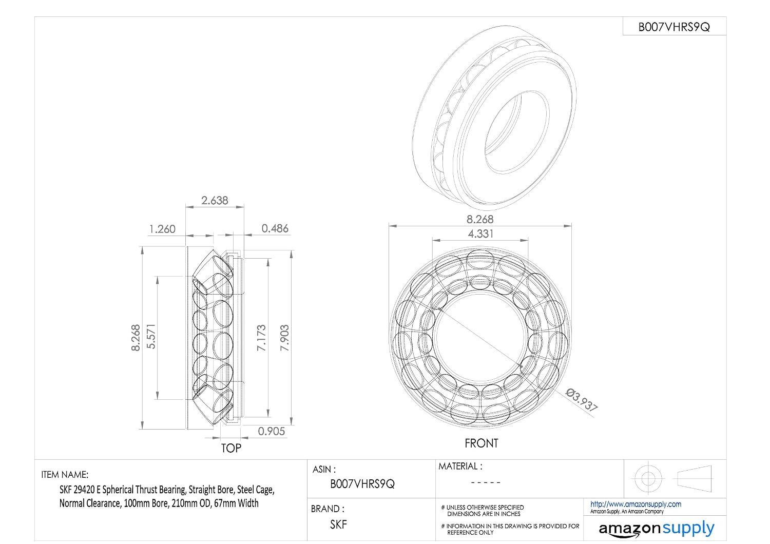 SKF 29416 E Spherical Thrust Roller Bearing - Image 5