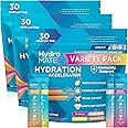 NatureWorks HydroMATE Electrolytes Powder Drink Mix Packets Hydration Accelerator Low Sugar Rapid Party Relief Plus Vitamin C Variety Pack 90 Count