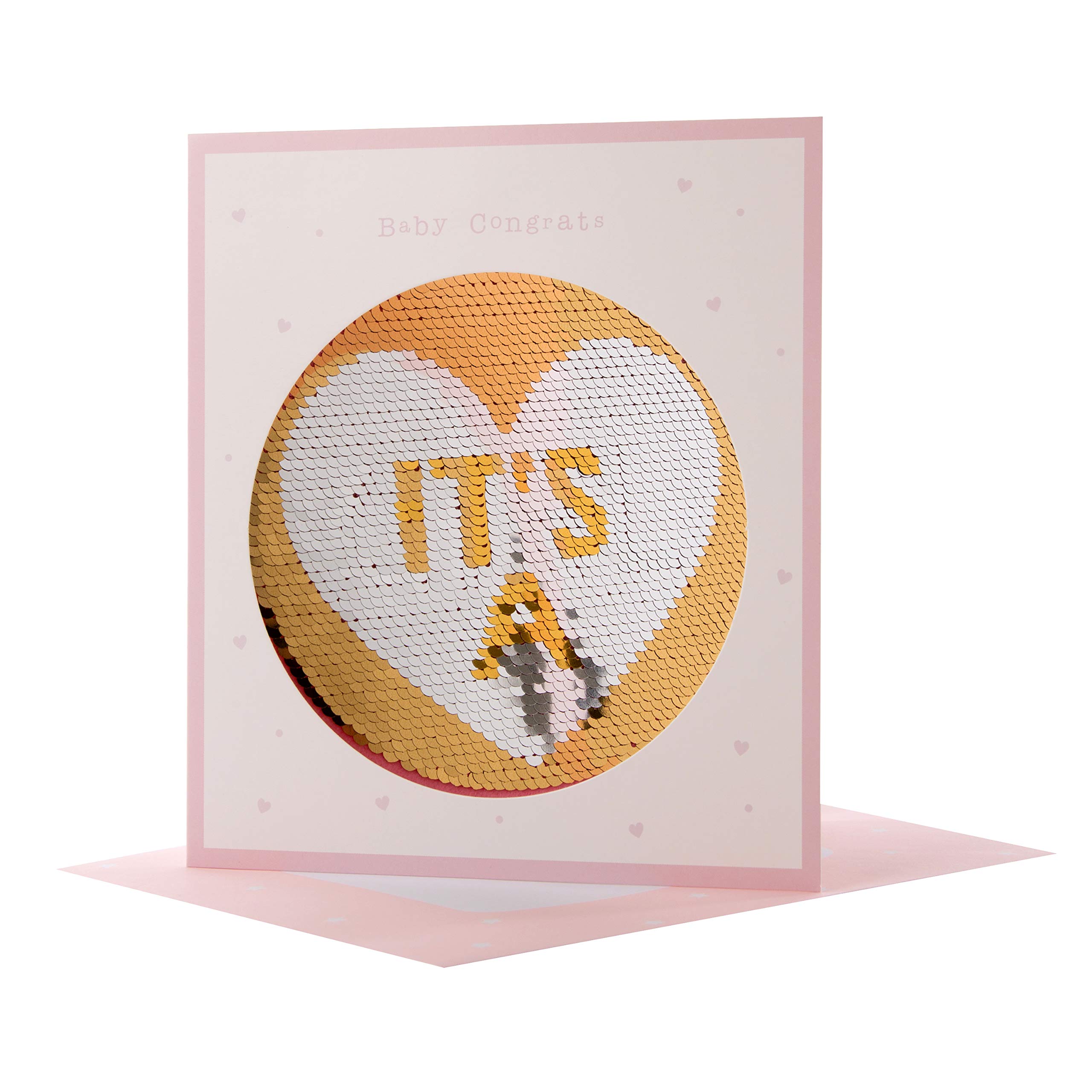 Hallmark Reversible Sequin Card 'It's A Girl' - Medium