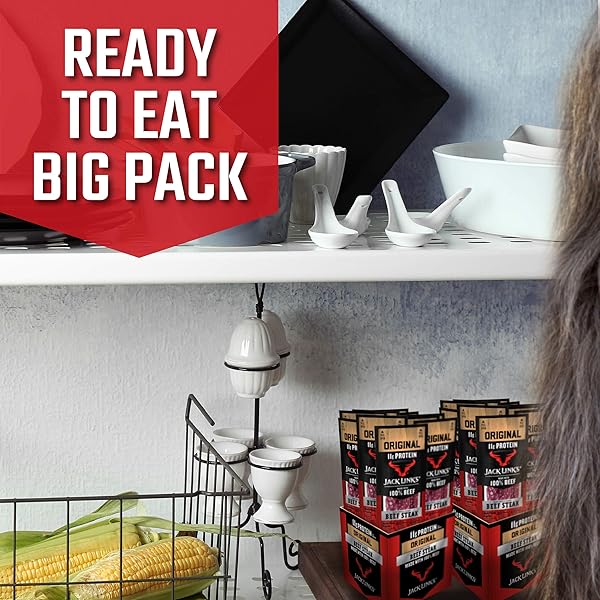 JACK LINK’S BEEF STEAK, ORIGINAL – PROTEIN SNACKS, MEAT SNACK WITH 12G OF PROTEIN, MADE WITH 100% BEEF, INDIVIDUALLY WRAPPED BULK SNACK PACK, KETO FRIENDLY – 1 OZ. (12 COUNT)